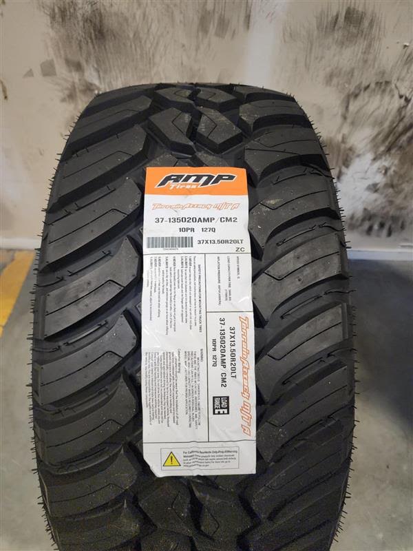 LT 37x13.5x20 Amp M/T Mud tires / 10 ply. (four tires)