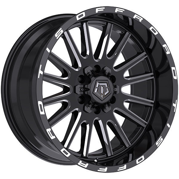 6x135 6x139.7 TIS 567 Gloss Black Milled Rims 20", 22"