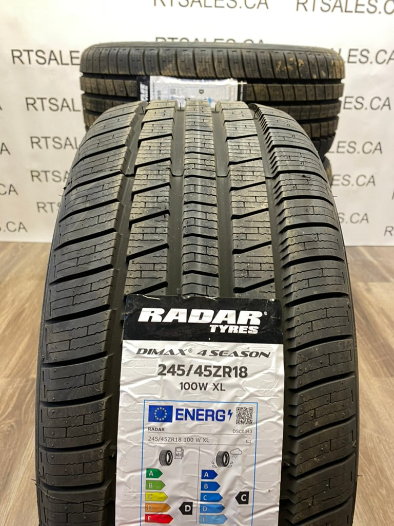 245/45/18 Radar Dimax 4 Season // A.W Tires