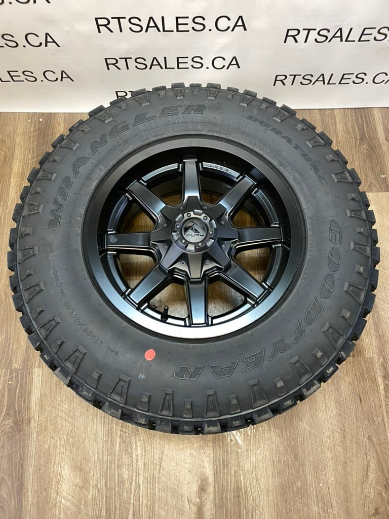 285/75/18 Goodyear Duratrac tires Fuel Rims Ford F250 F350