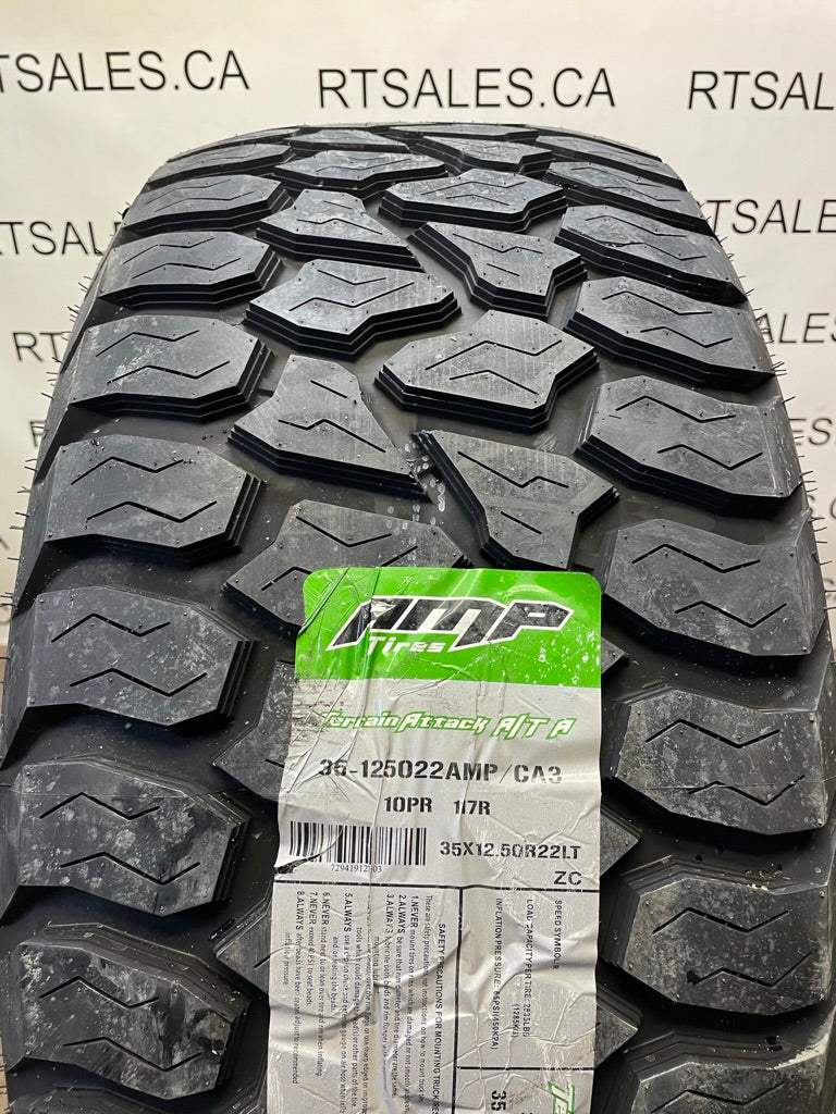 35x12.5x22 Amp terrain Attack A/T / LR-E / ALL WEATHER (Set of 4)