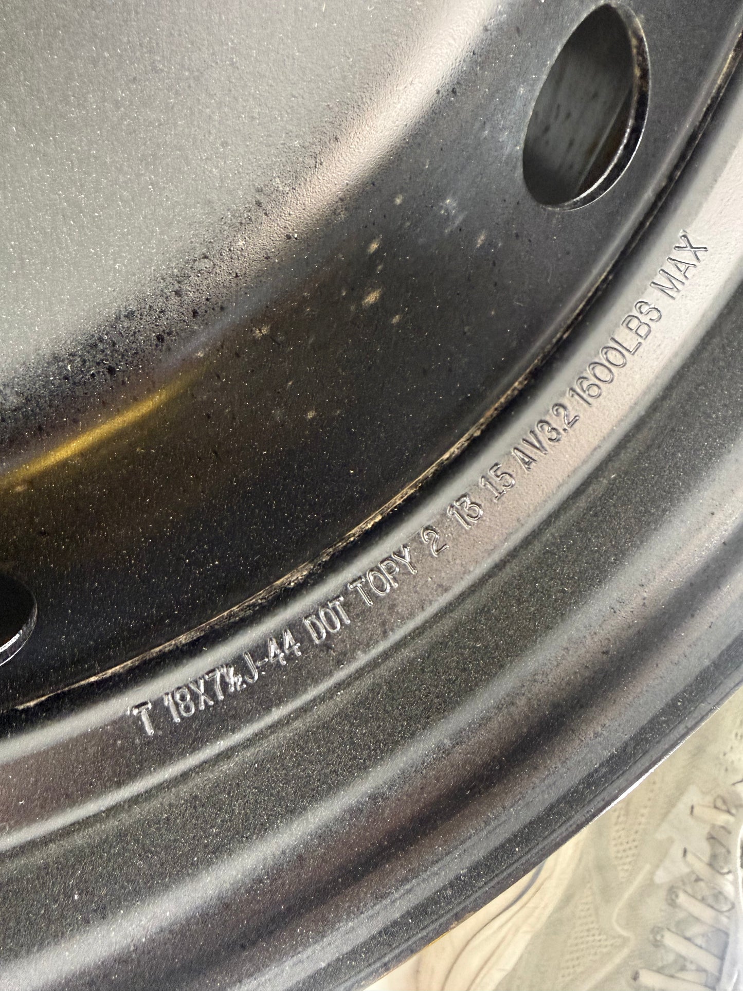 18x7.5 Black Steel Rims 5x114.3 (Used)