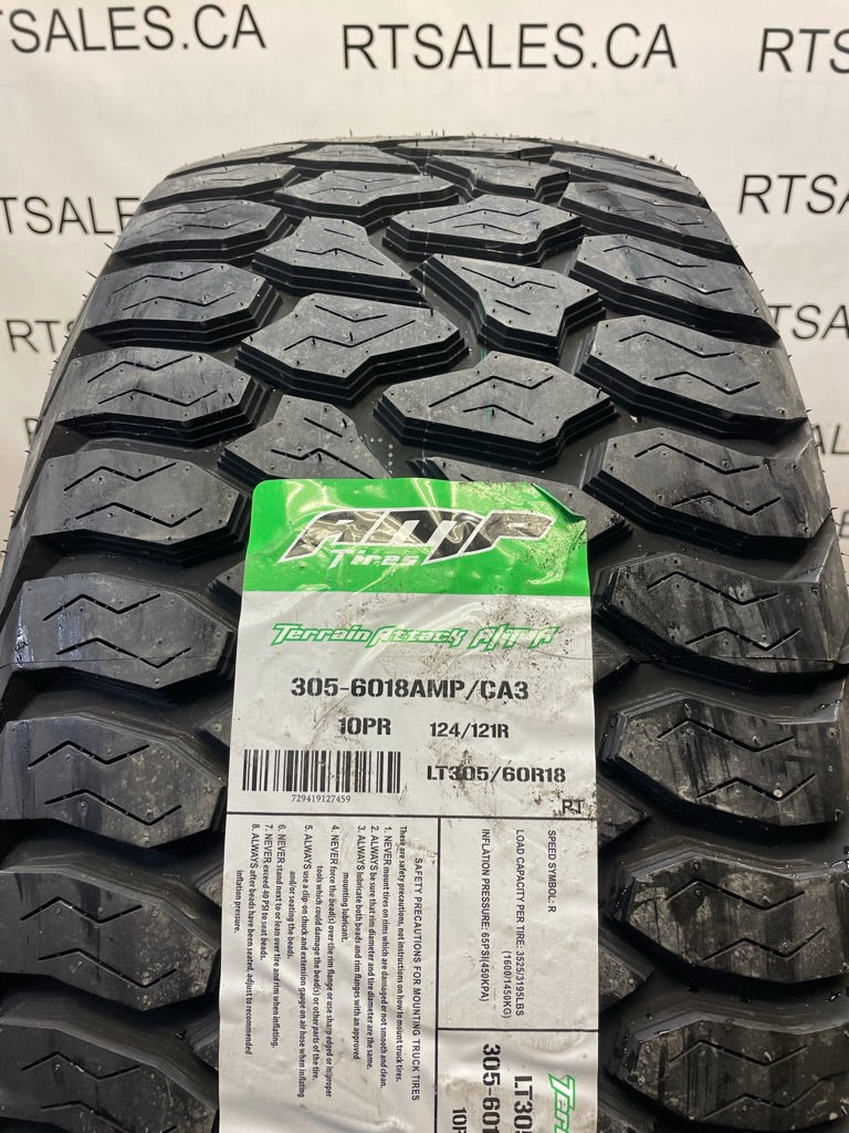 LT 305/60/18 Amp terrain Attack A/T / LR-E / A.W (Set of 4)