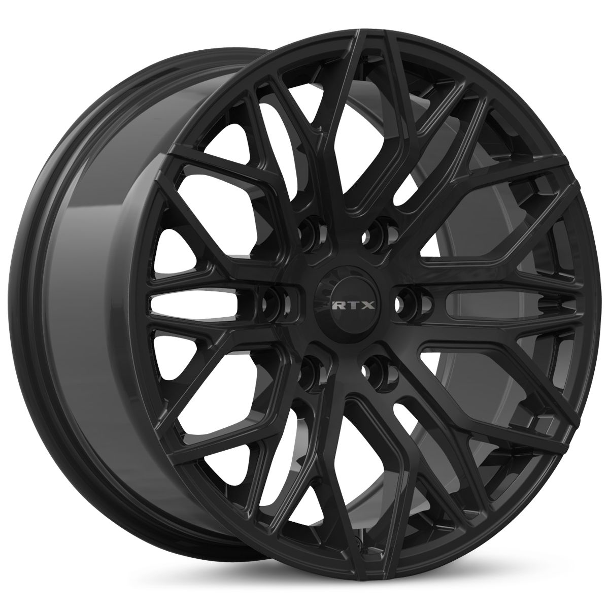 6x132 Gloss Black RTX D01 Rims 19", 20"
