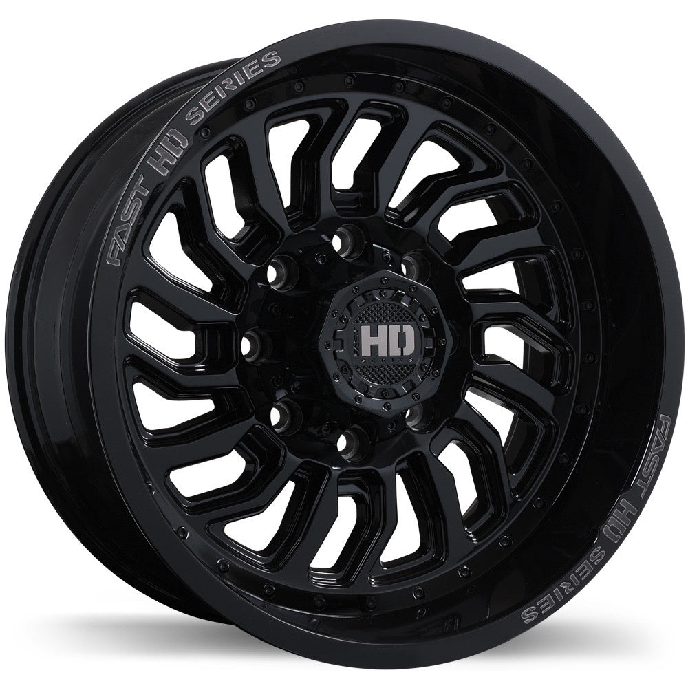 20x10 Fast D-STRUCT Rims 8x165 Gloss Black