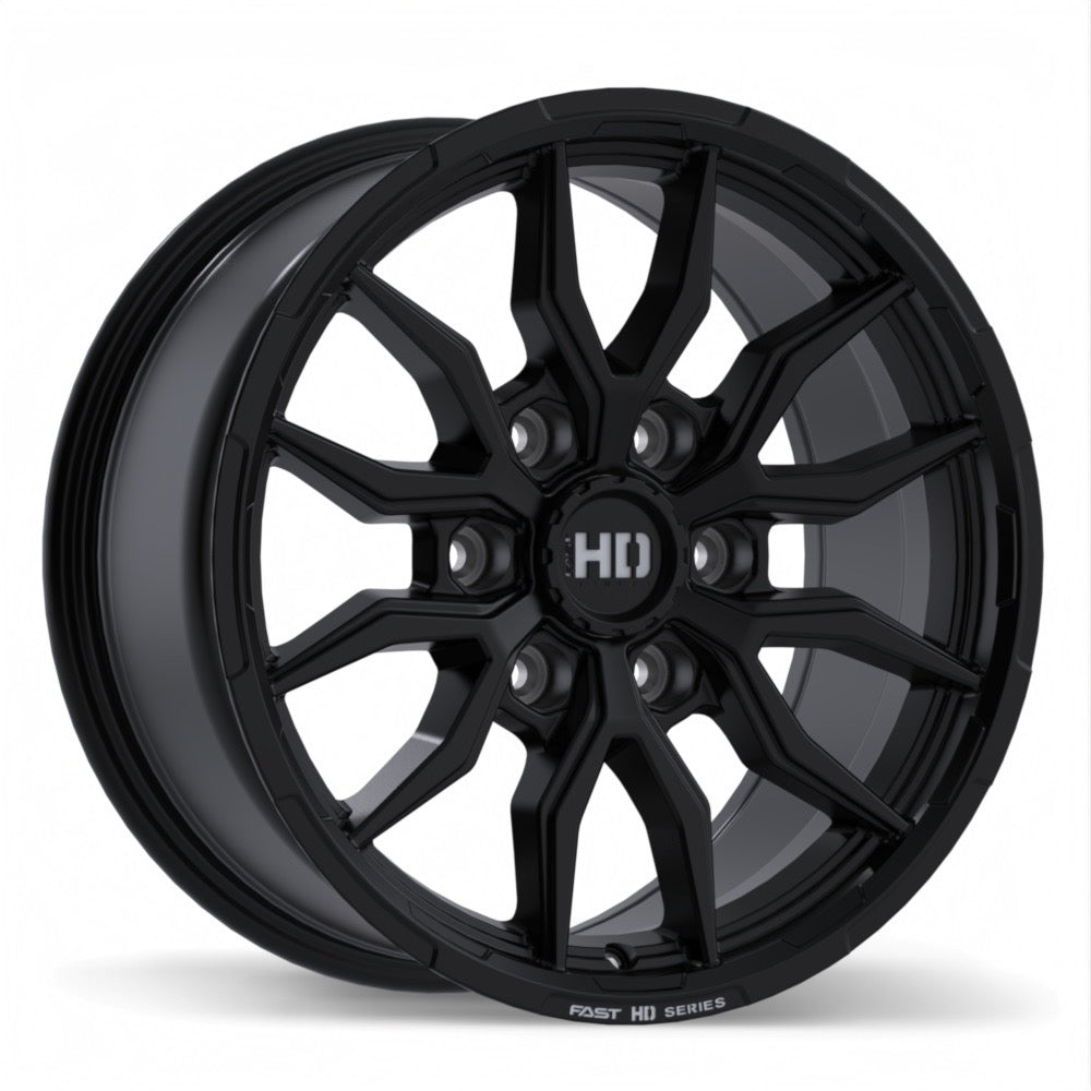 6x139.7 Fast Grit Satin Black Rims 17", 18"