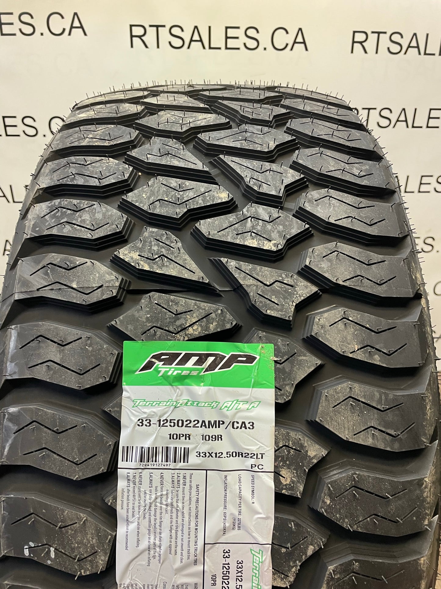 LT 33x12.5x22 Amp TERRAIN ATTACK A/T E All Season Tires