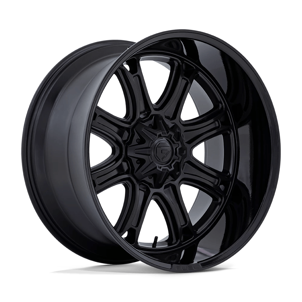 20x10 Fuel Darkstar Rims 6x135, 6x139.7 — Matte Black W/ Gloss Black Lip
