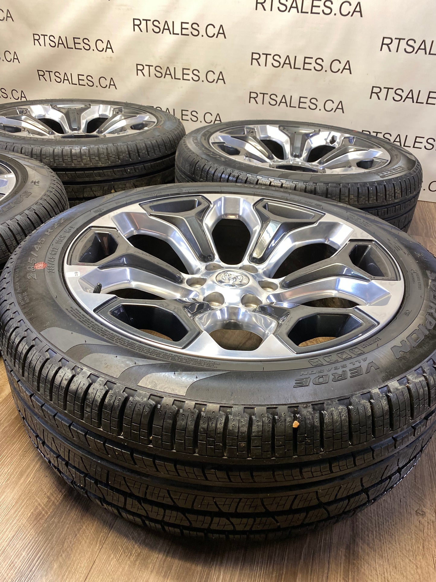 285/45/22 Pirelli Scorpion A/S on 22" Ram 1500 limited rims 6x139