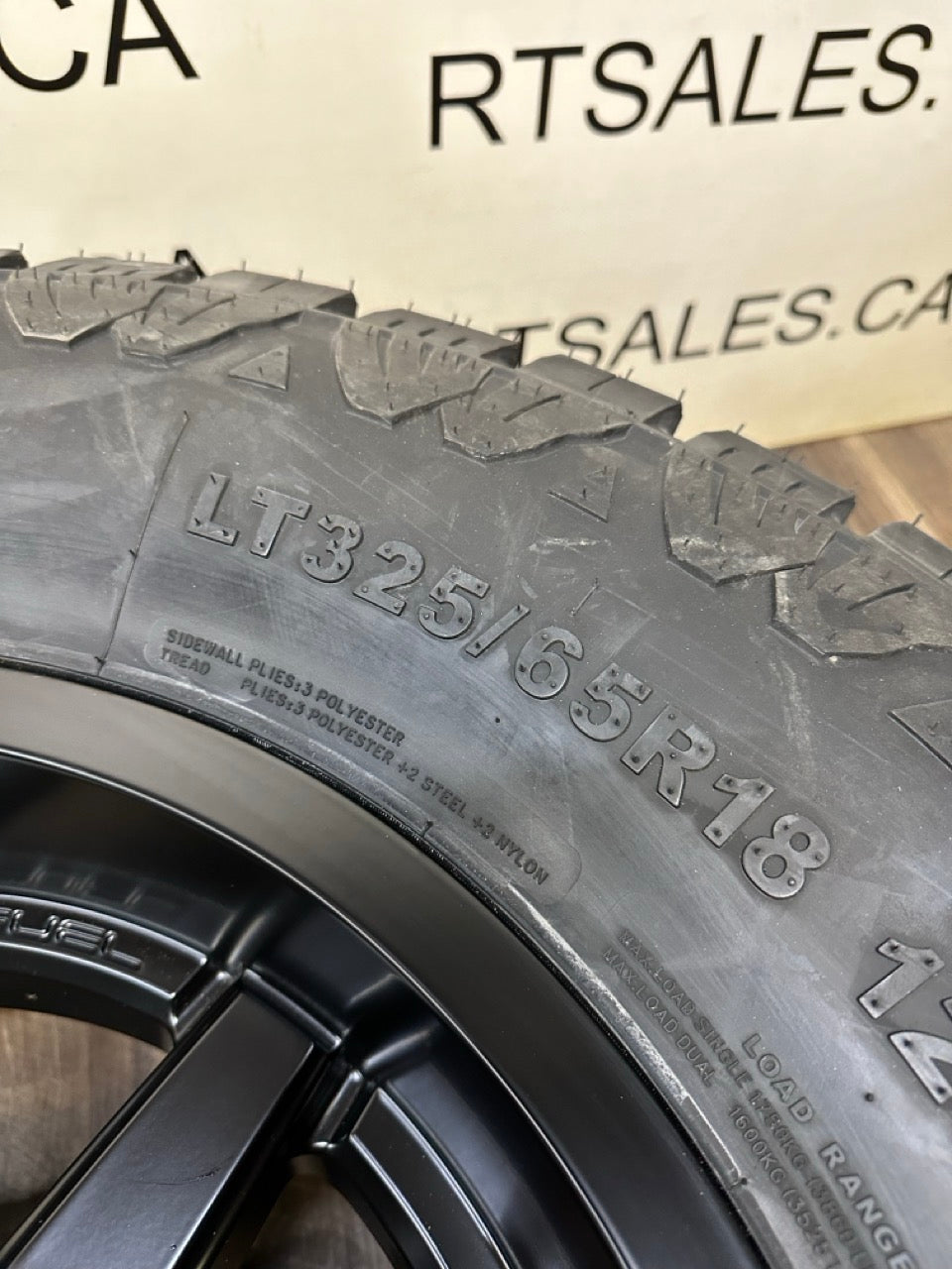 325/65/18 tires 18x9 Fuel Maverick Rims 8x180