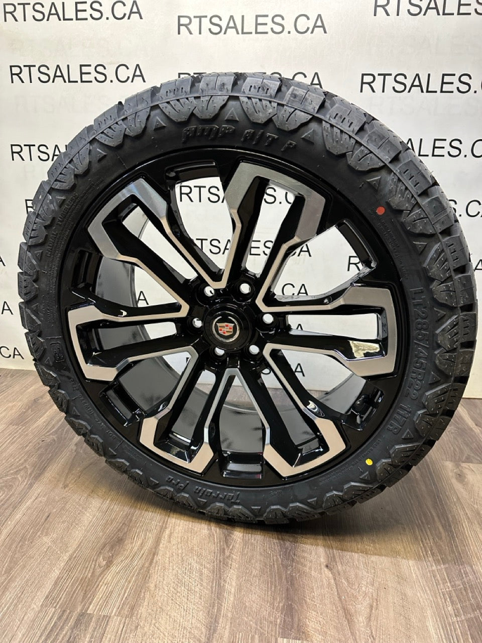 285/45/22 tires 22x9 GMC Chevy 1500 Replika Rims 6x139.7