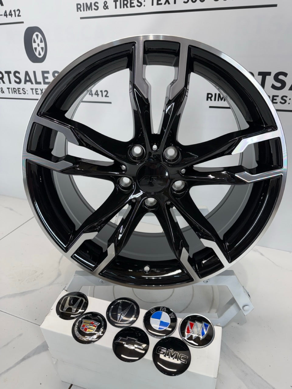 18x8 replica 165 Rims 5x120 Black/Milled