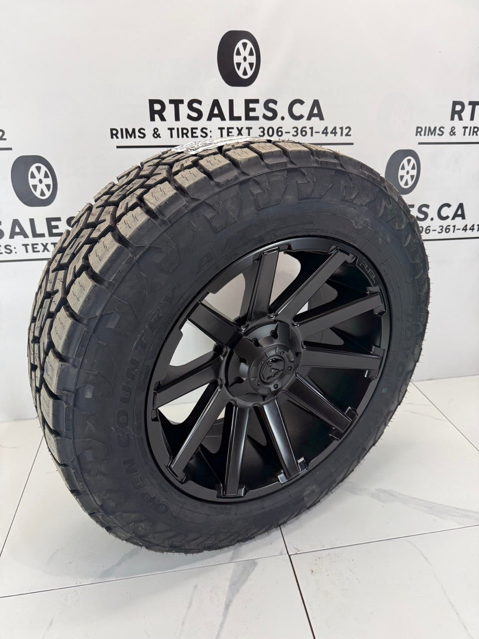 LT 275/60/20 Toyo AT3 All Weather Tires on 20" Fuel Contra Rims 6x135/139