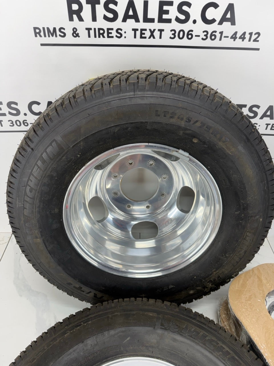 LT 245/75/17 Michelin Tires OEM Ford F350 Dually Rims 8x200 (Takeoffs)