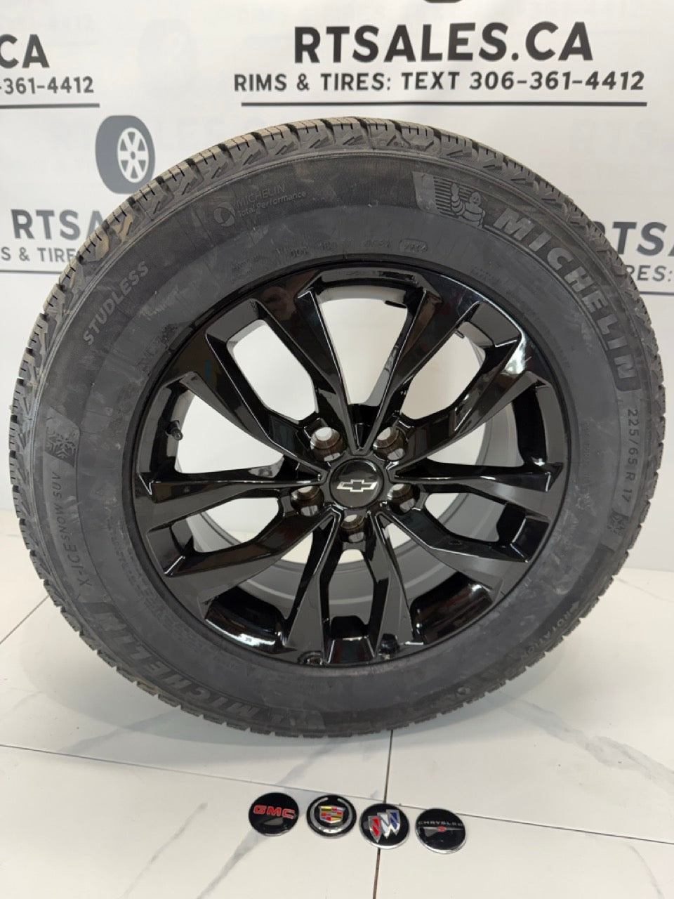 225/65/17 Michelin X-Ice Snow Winter Tires on 17" DAI Rims 5x115