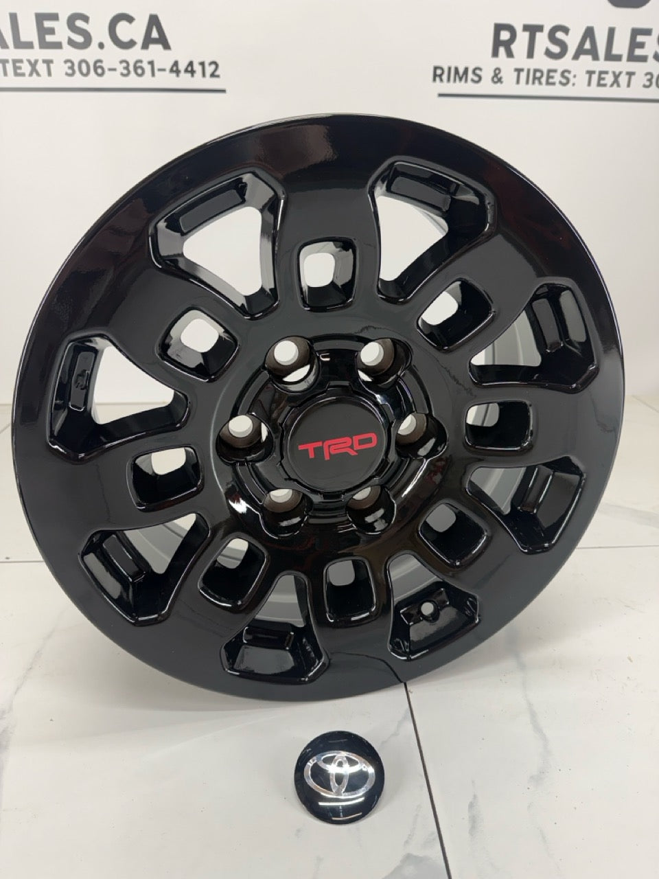 16x7 Fast Replica Gloss Black Rims 6x139.7 Tacoma