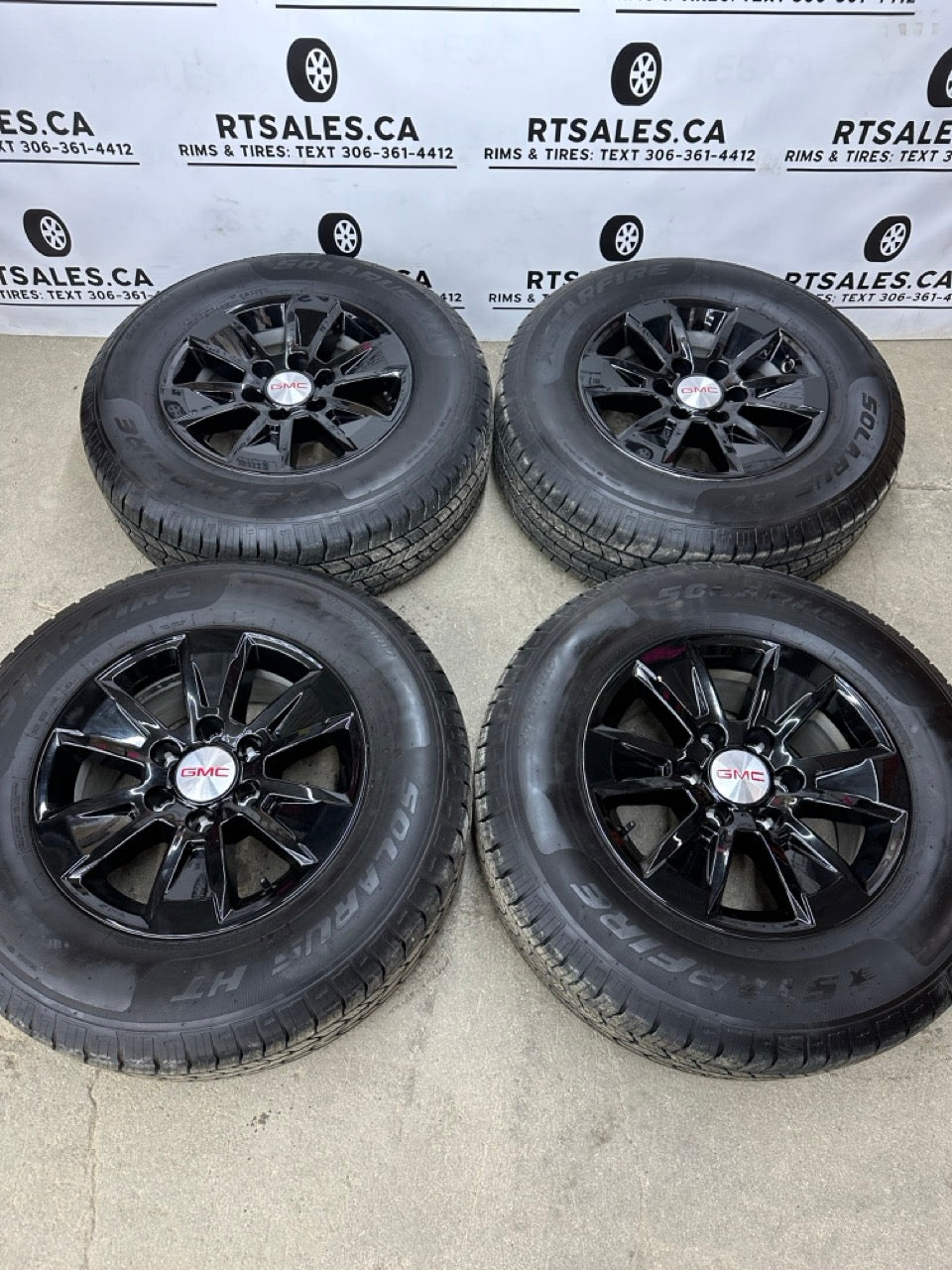 255/70/17 Starfire All-Season Tires on 17” Chevy / GMC rims (used)