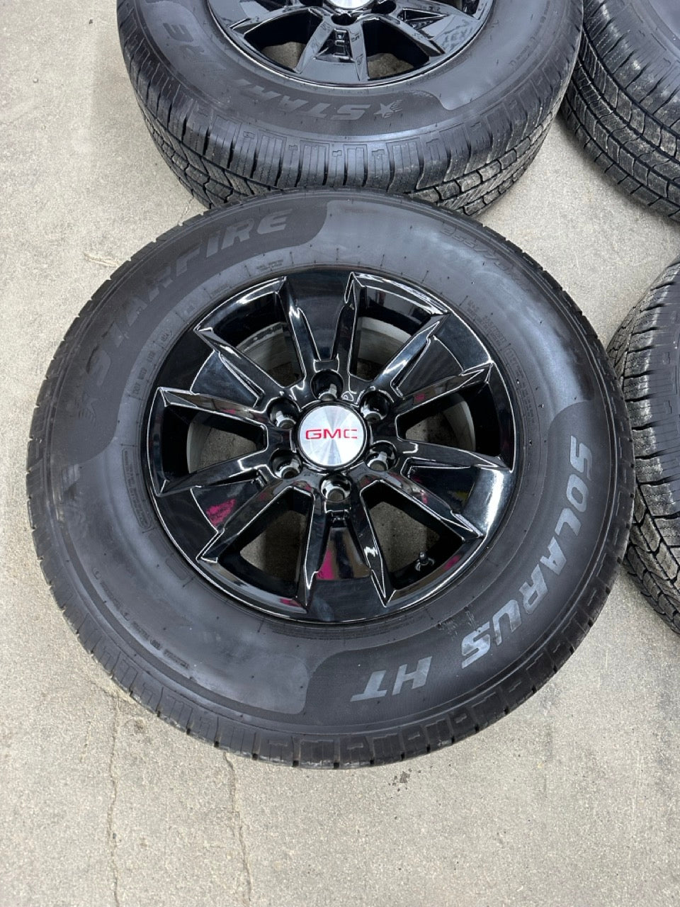 255/70/17 Starfire All-Season Tires on 17” Chevy / GMC rims (used)