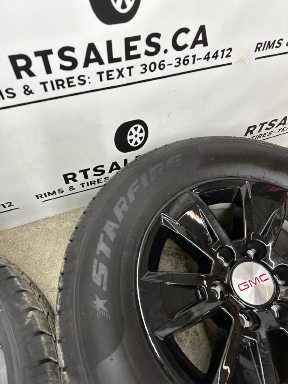 255/70/17 Starfire All-Season Tires on 17” Chevy / GMC rims (used)