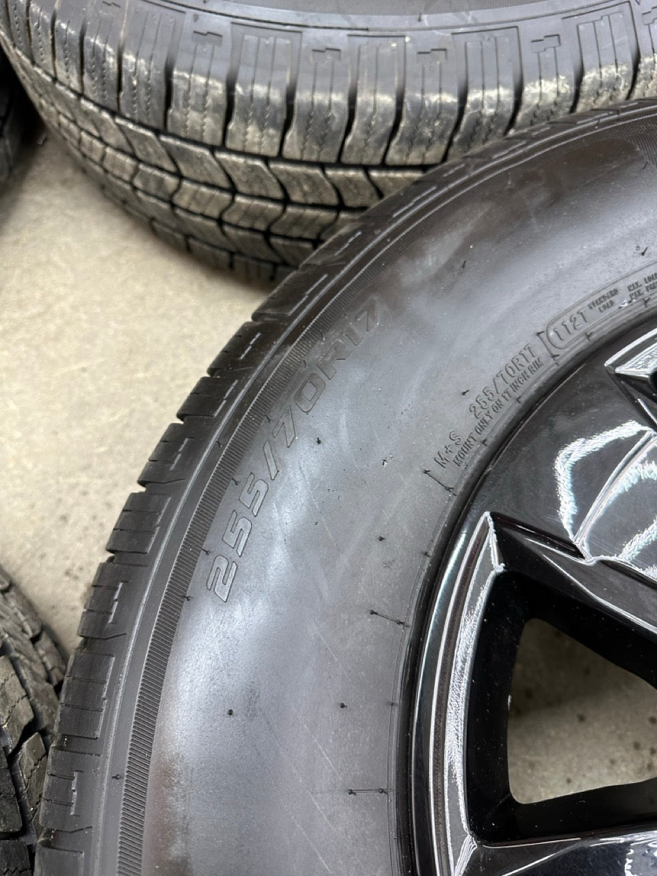 255/70/17 Starfire All-Season Tires on 17” Chevy / GMC rims (used)