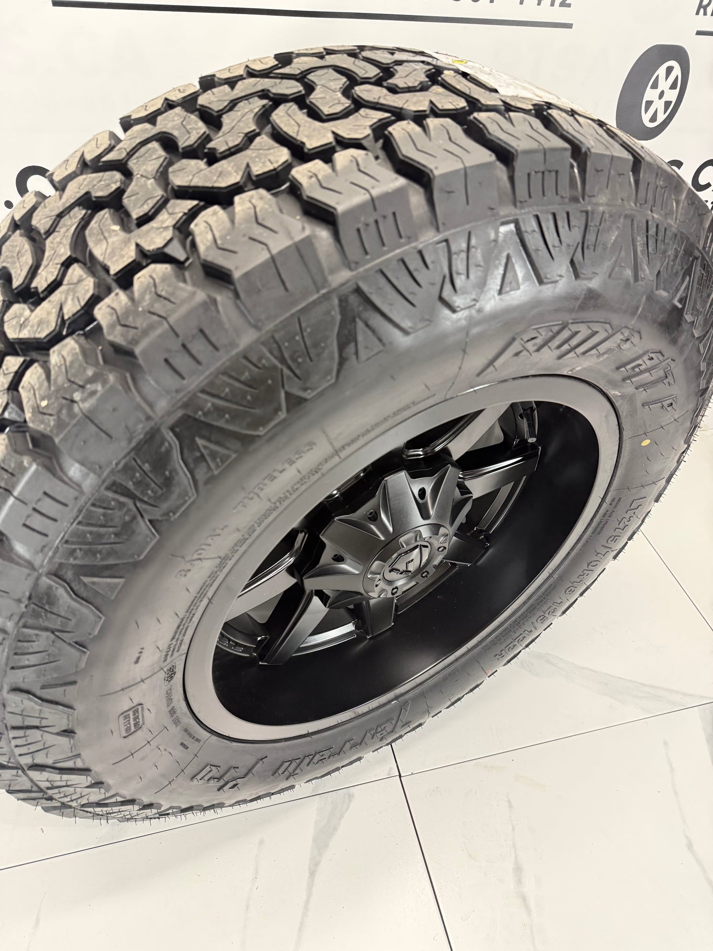 275/70/18 AMP PRO tires Fuel Rims Ford F250 F350 8x170