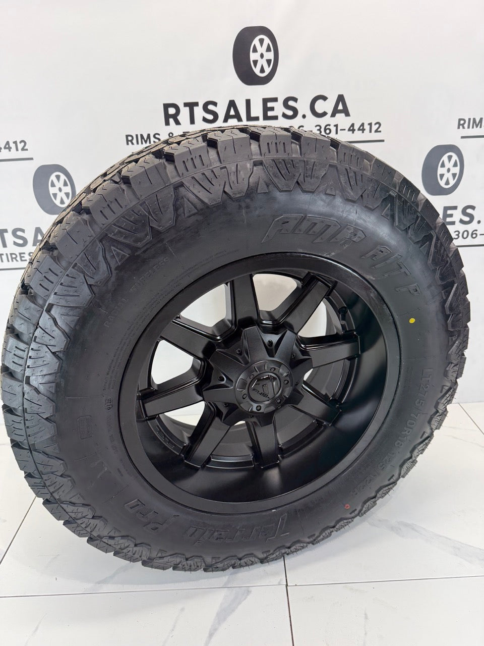 AMP Pro Tires on 18 inch Fuel Maverick Rims 8x180 - MULTIPLE SIZES