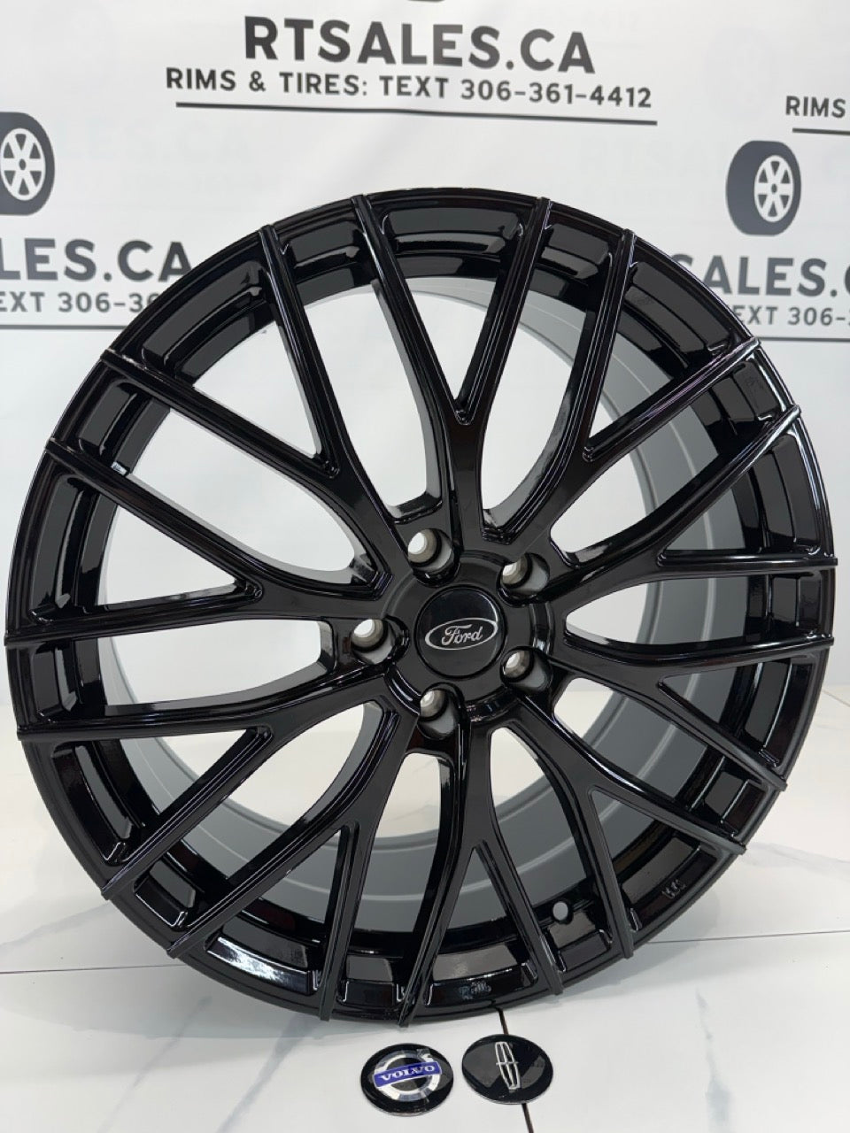 19x8 Dai Rims 5x108 Gloss Black