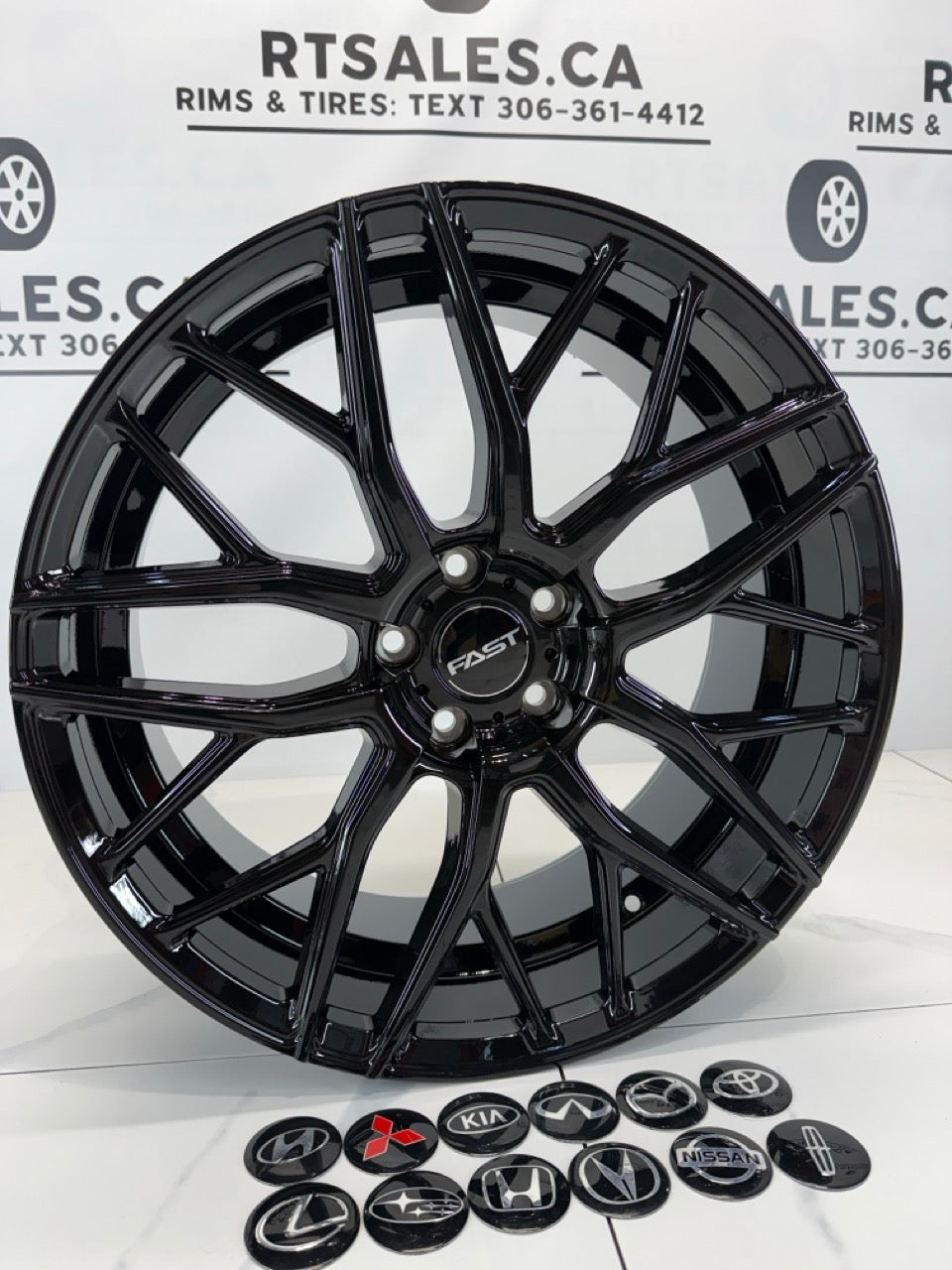 20x8.5 Fast Vybz Rims 5x114.3 Gloss Black