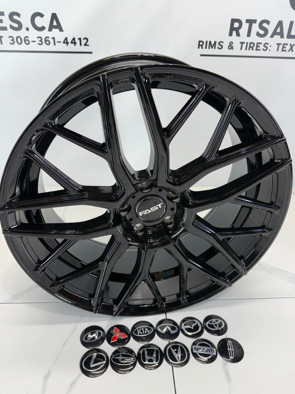 20x8.5 Fast Vybz Rims 5x114.3 Gloss Black
