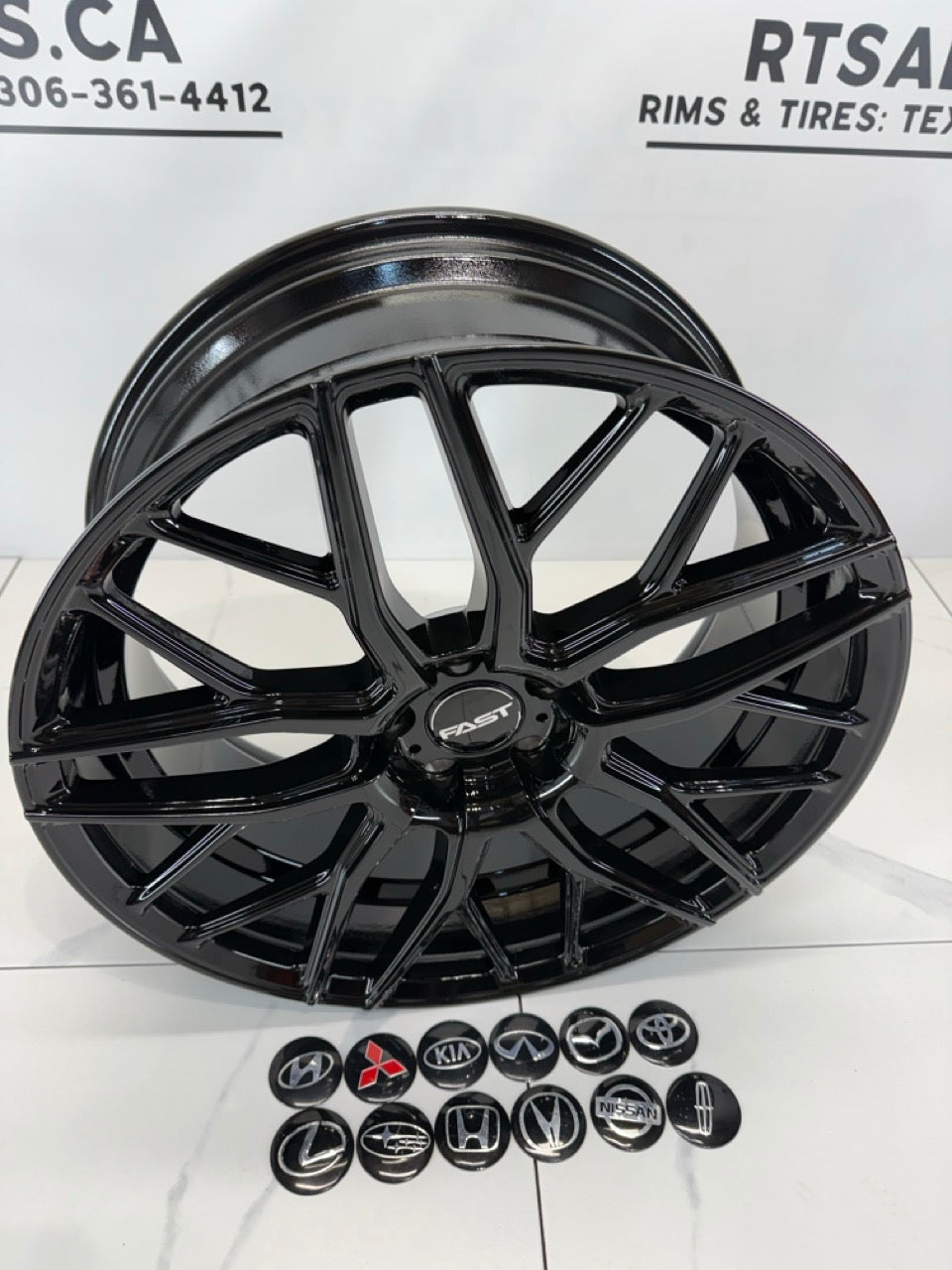 20x8.5 Fast Vybz Rims 5x114.3 Gloss Black