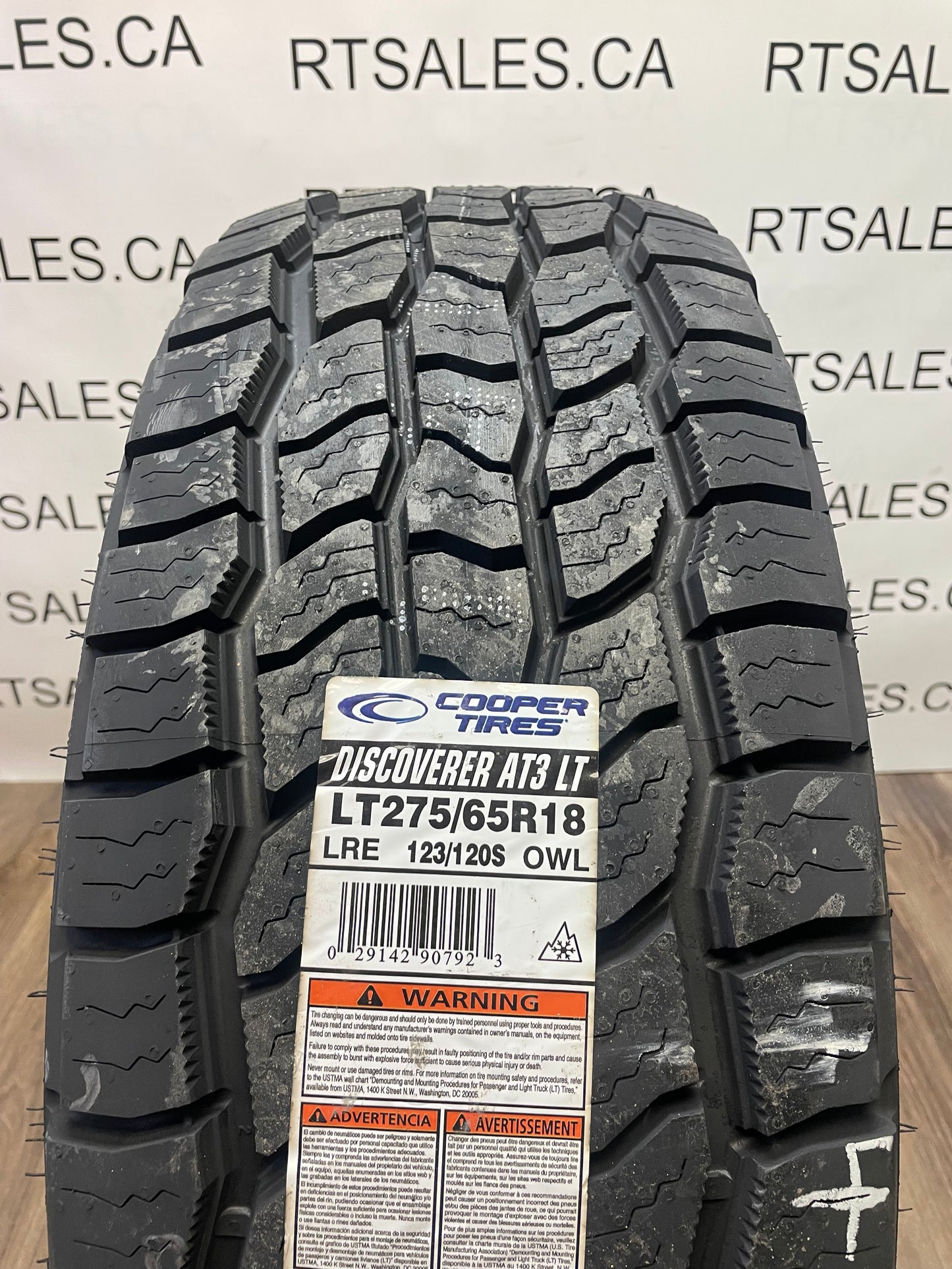 LT 275/65/18 Cooper Discoverer AT3 LR-E / A.W (Set of Four)
