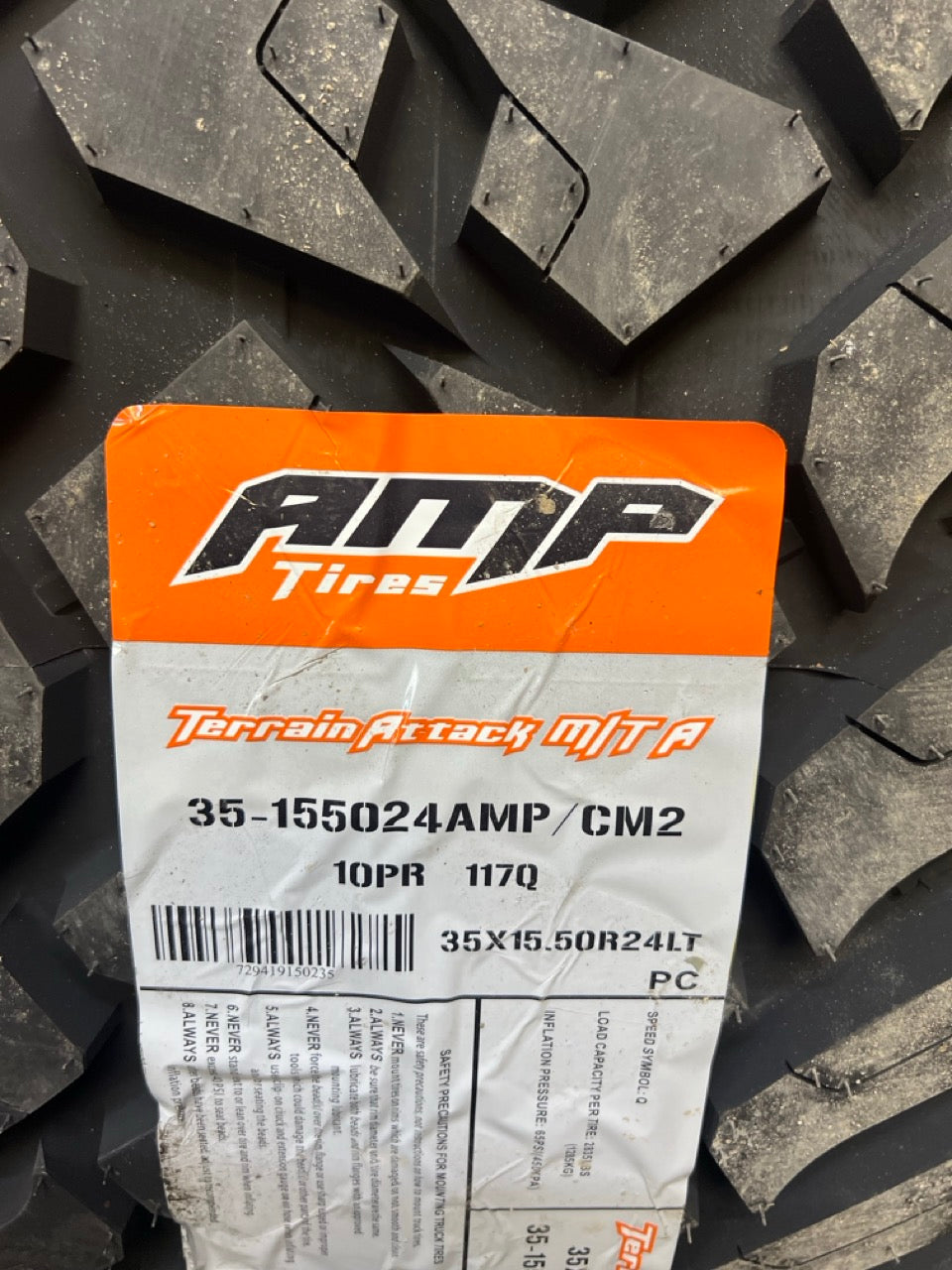 LT 35x15.5x24 Amp TERRAIN ATTACK M/T E Mud All Season Tires