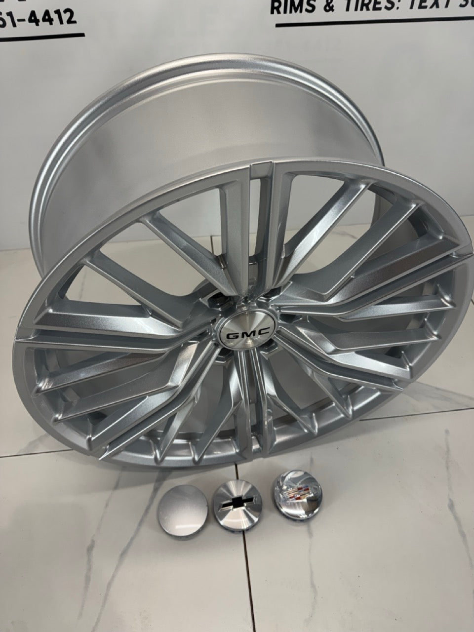 22x9.5 Replica PR227 Rims 6x139.7 Gloss Silver