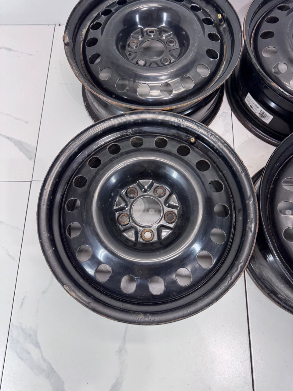 17x7 Black Steel Rims 5x114.3 (Used)