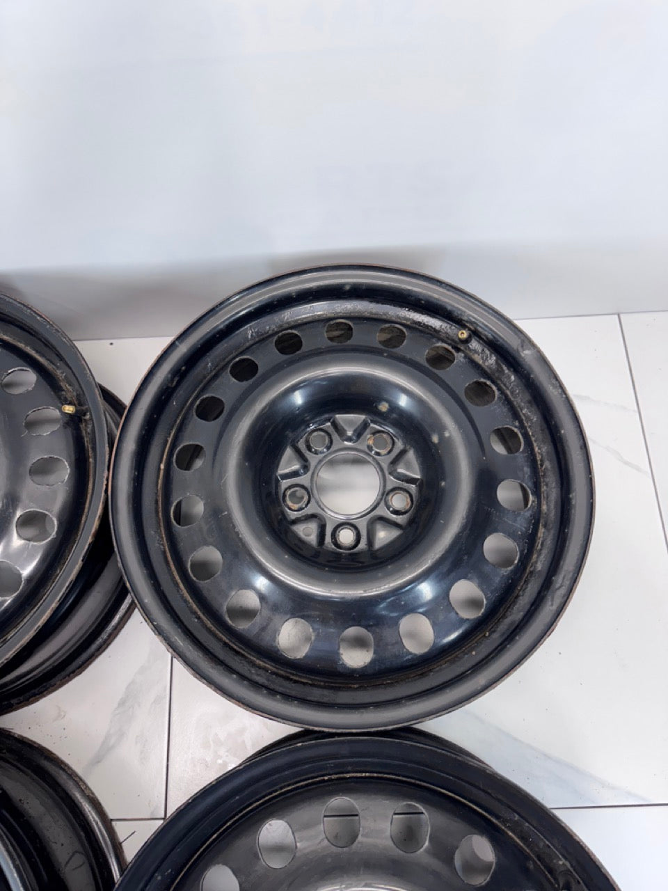 17x7 Black Steel Rims 5x114.3 (Used)