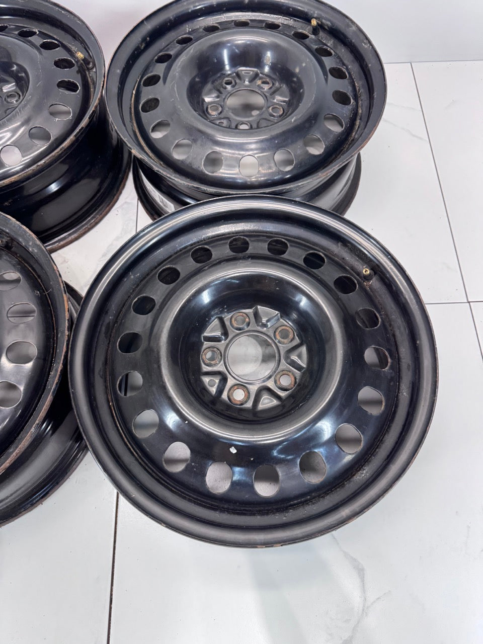 17x7 Black Steel Rims 5x114.3 (Used)