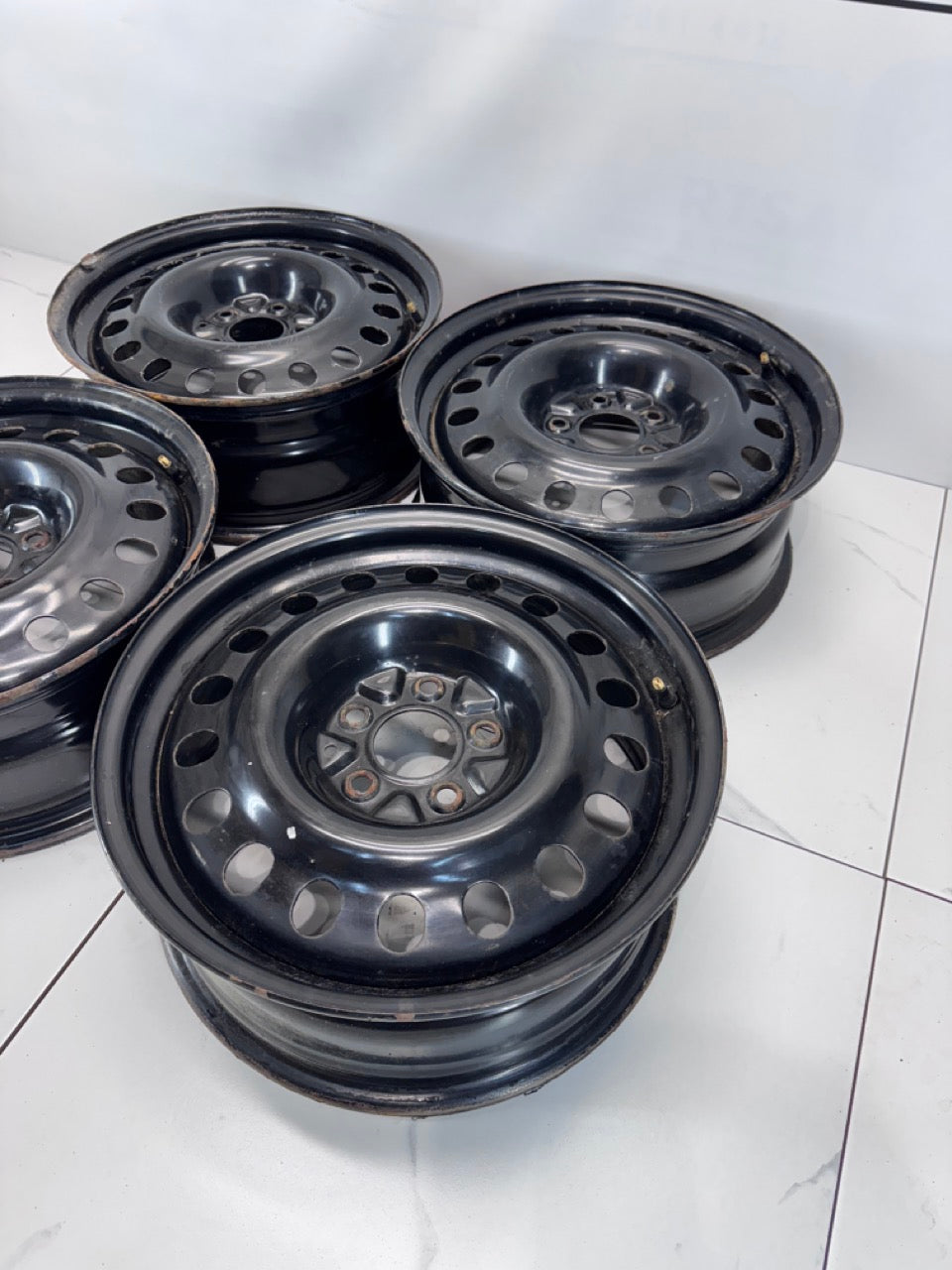 17x7 Black Steel Rims 5x114.3 (Used)