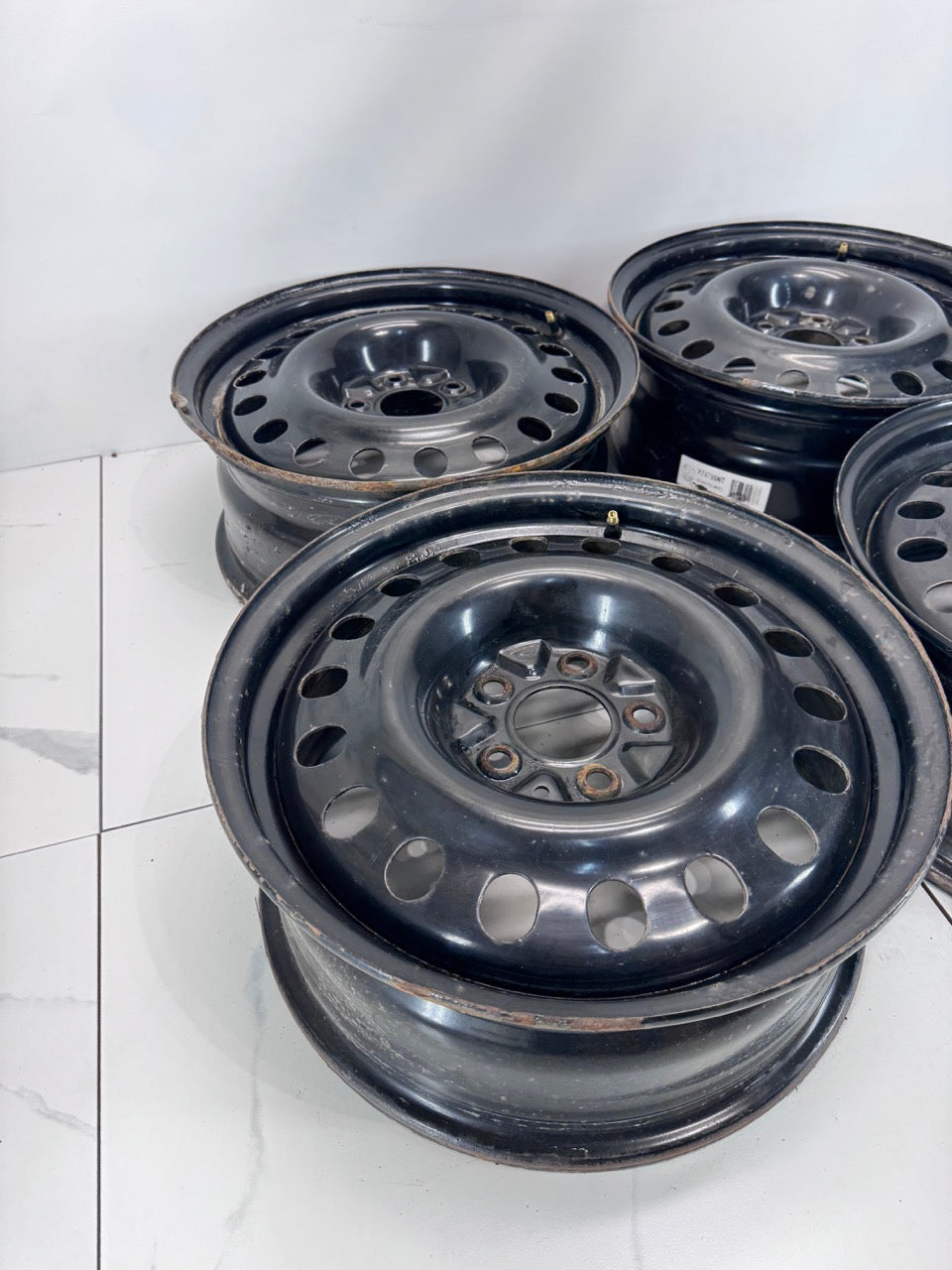 17x7 Black Steel Rims 5x114.3 (Used)
