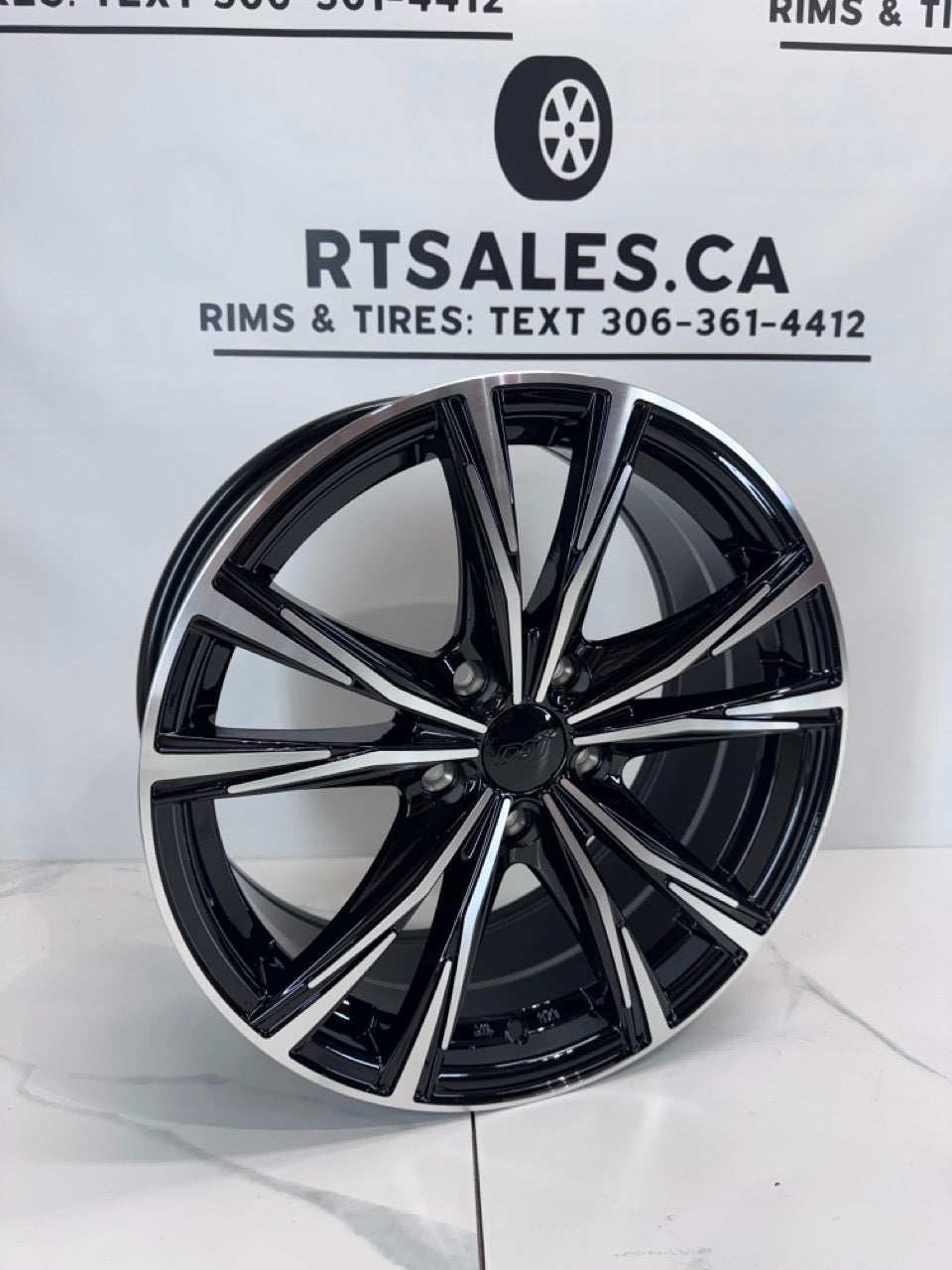 17x7 Dai Rims 5x114.3 Gloss Black - Machined face