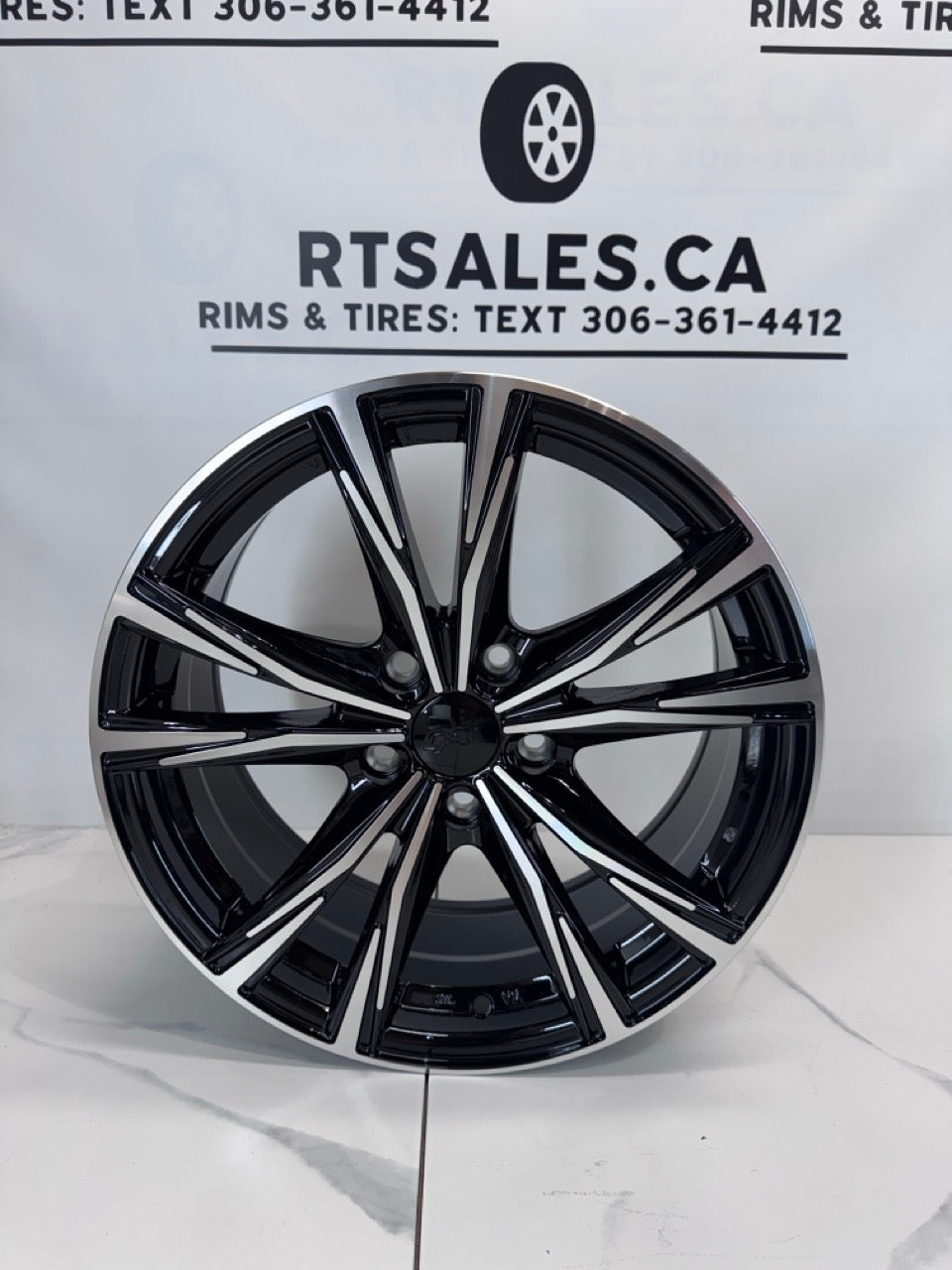 17x7 Dai Rims 5x114.3 Gloss Black - Machined face