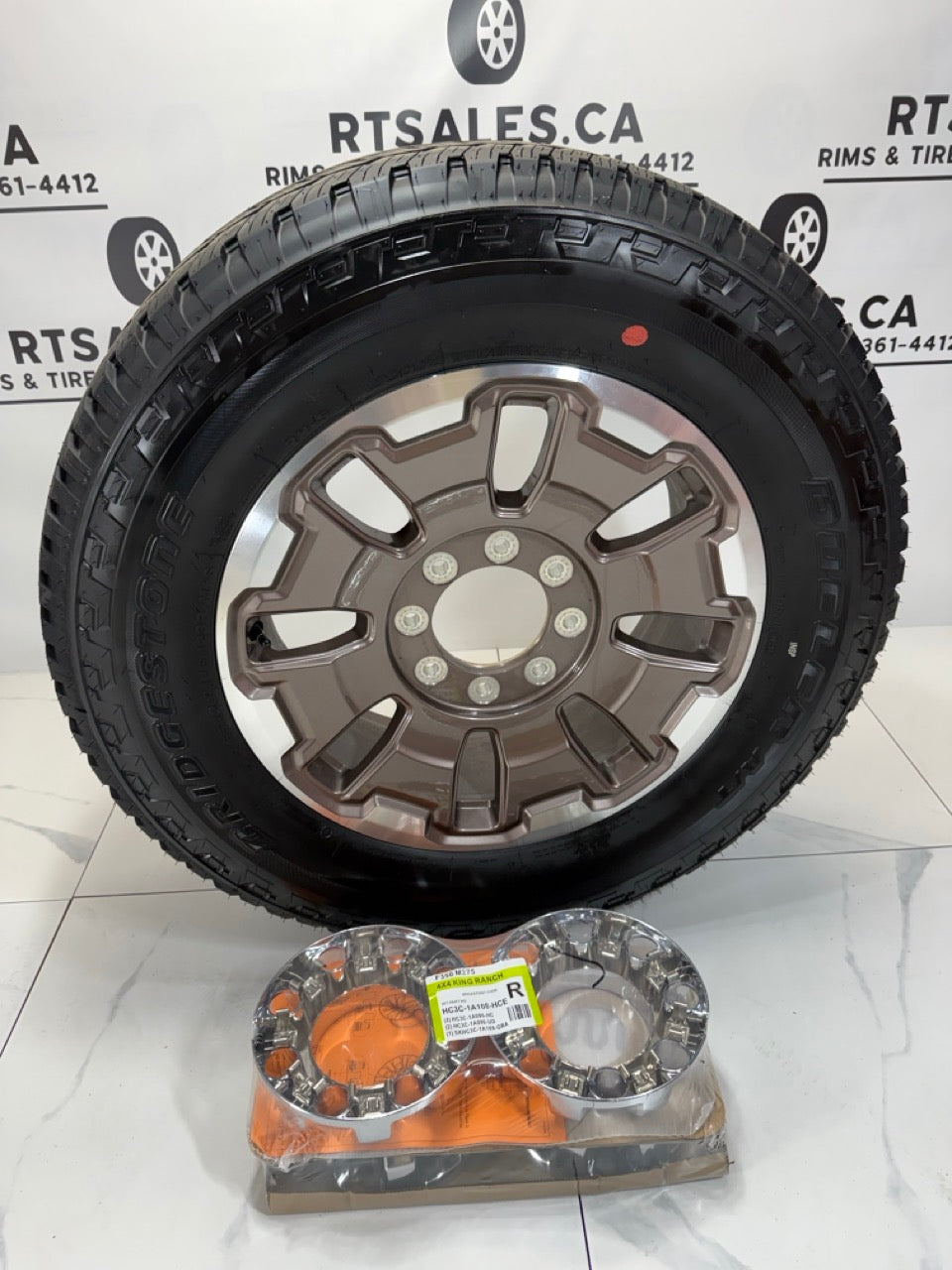 275/65/20 Bridgestone Tires on 20" F350 Ford Rims 8x170 (Takeoffs)