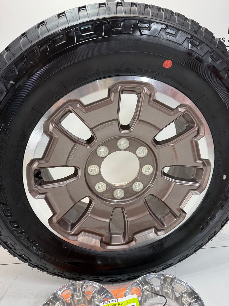 275/65/20 Bridgestone Tires on 20" F350 Ford Rims 8x170 (Takeoffs)