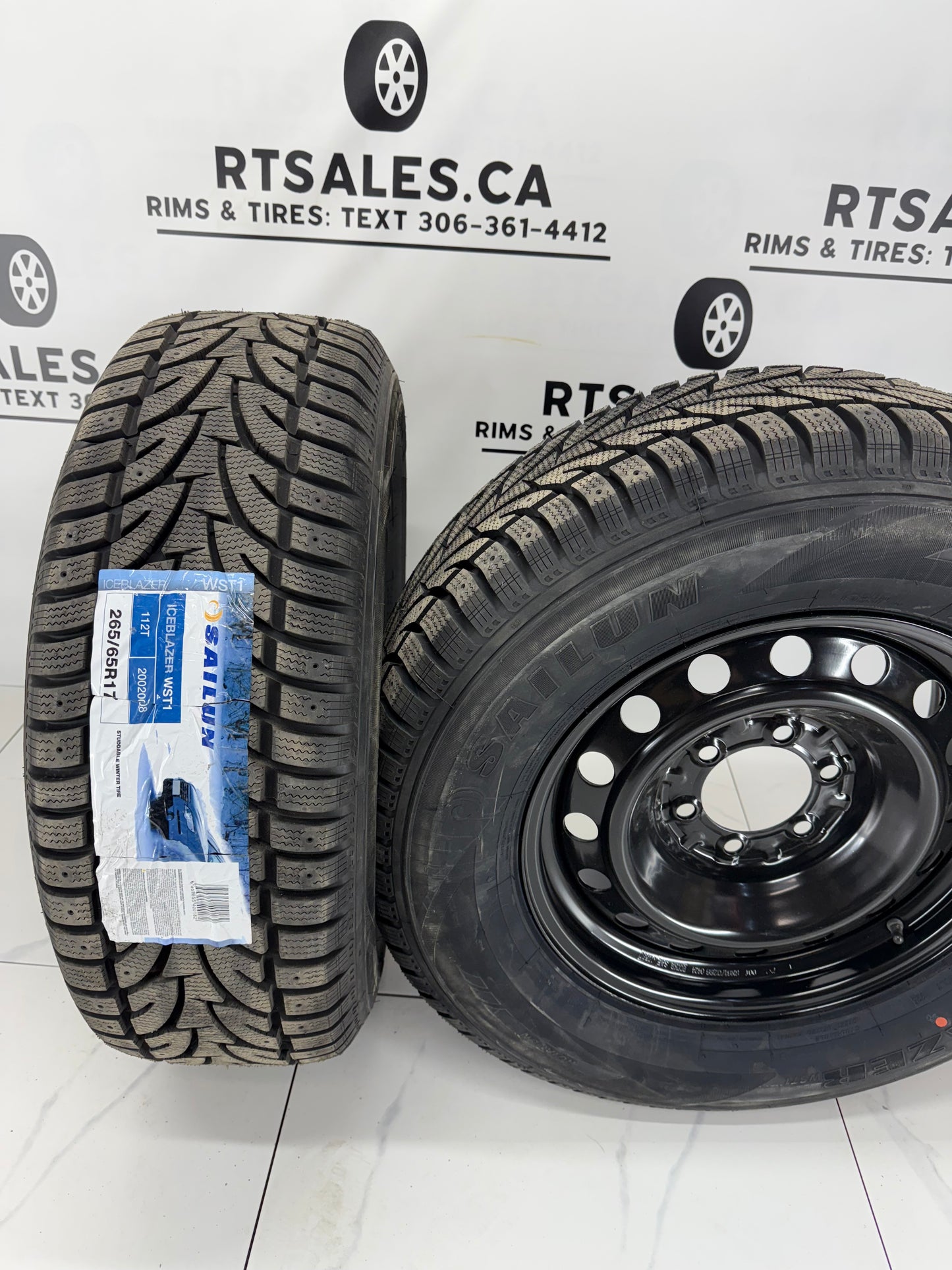 265/65/17 Sailun Winter Tires on 17" Steel Rims 6x139