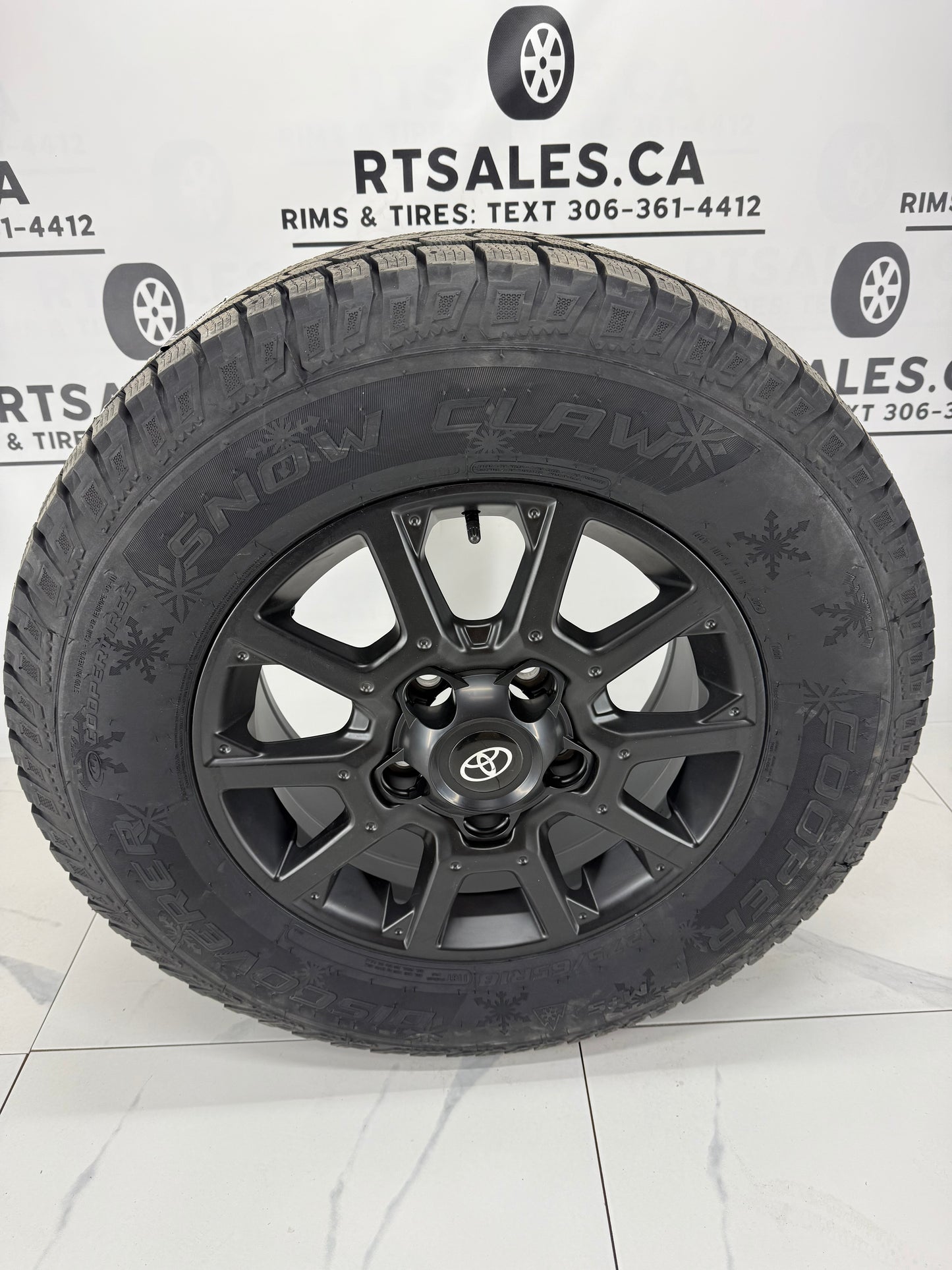 275/65/18 Cooper Snow Claw Winter Tires on TRD 18" Rims 5x150