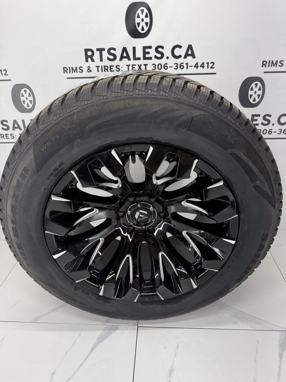 275/60/20 Studded Winter Tires on 20" Fuel Rims 6x135 - Raptor