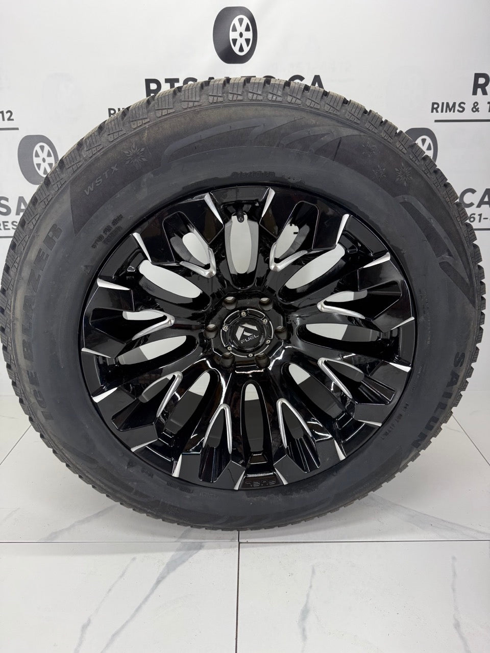 275/60/20 Studded Winter Tires on 20" Fuel Rims 6x135 - Raptor