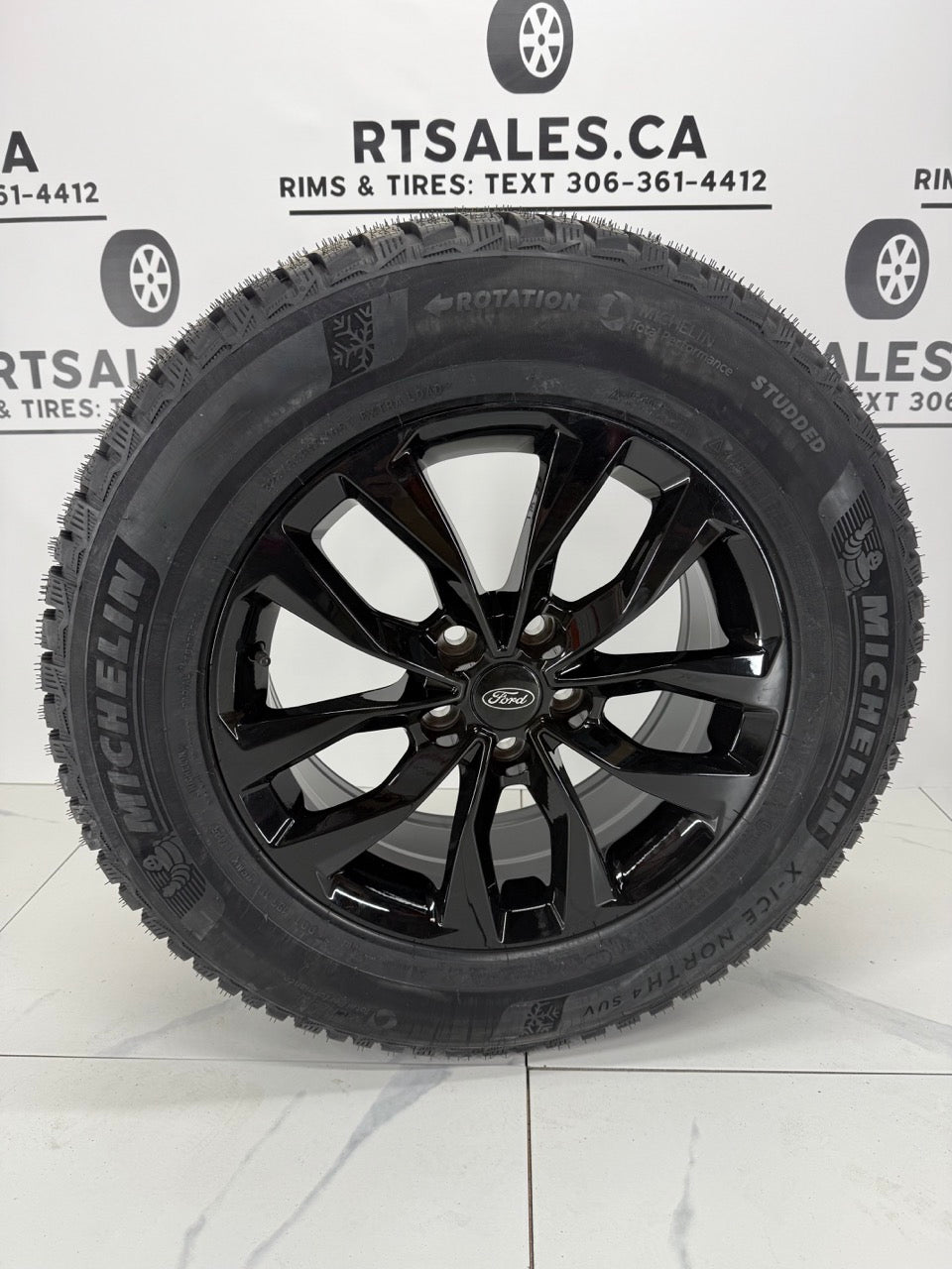 225/65/17 Studded Michelin Winter Tires on 17" Rims 5x108