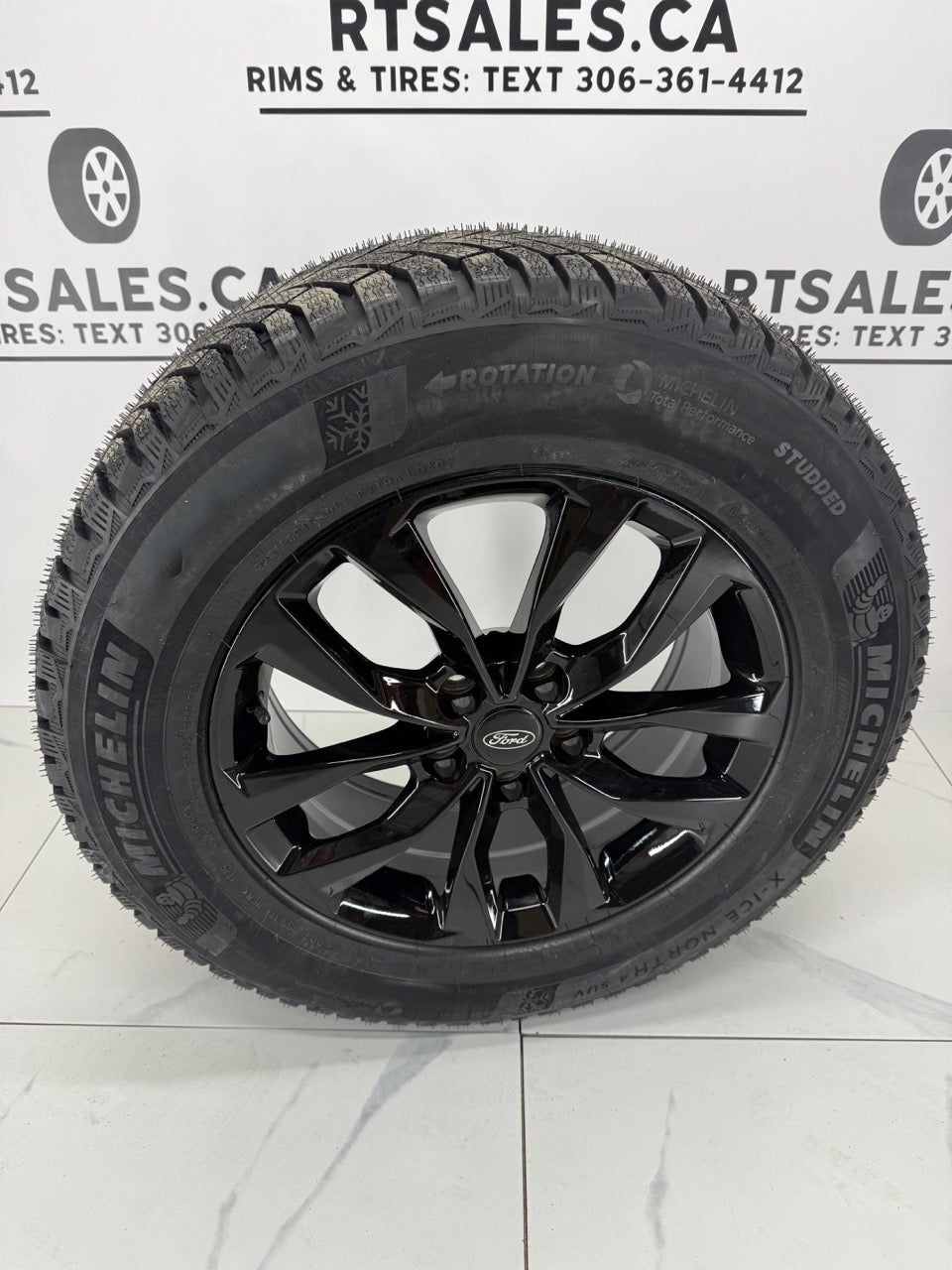 225/65/17 Studded Michelin Winter Tires on 17" Rims 5x108