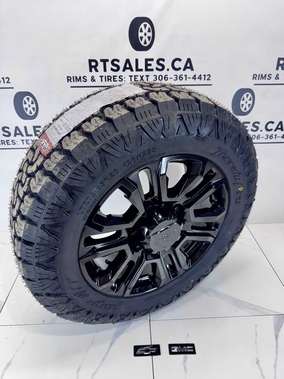 Amp Pro A/T Tires 20 inch GM Replica Rims 8x180 - MULTIPLE SIZES