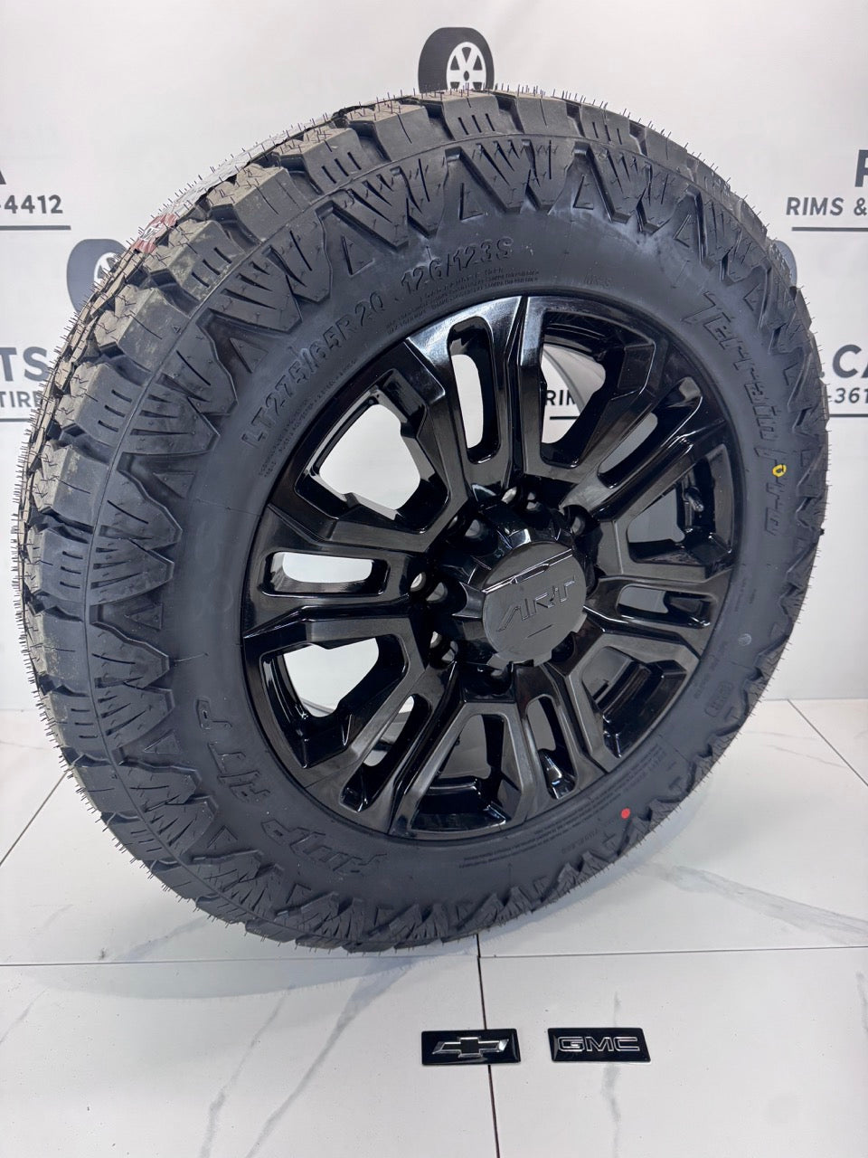Amp Pro A/T Tires 20 inch GM Replica Rims 8x180 - MULTIPLE SIZES